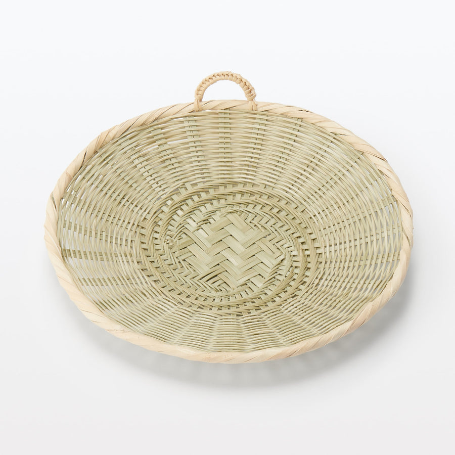 Bamboo Ajiro weave tray basket