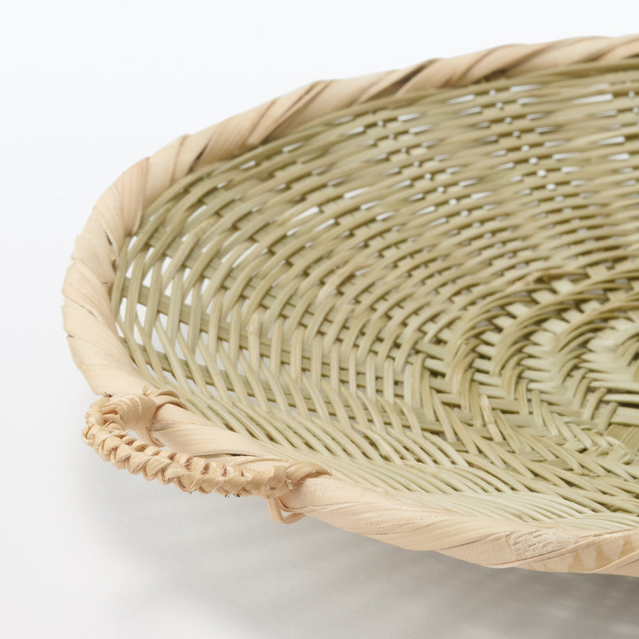 Bamboo Ajiro weave tray basket