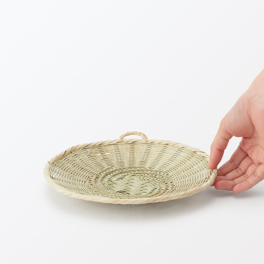 Bamboo Ajiro weave tray basket