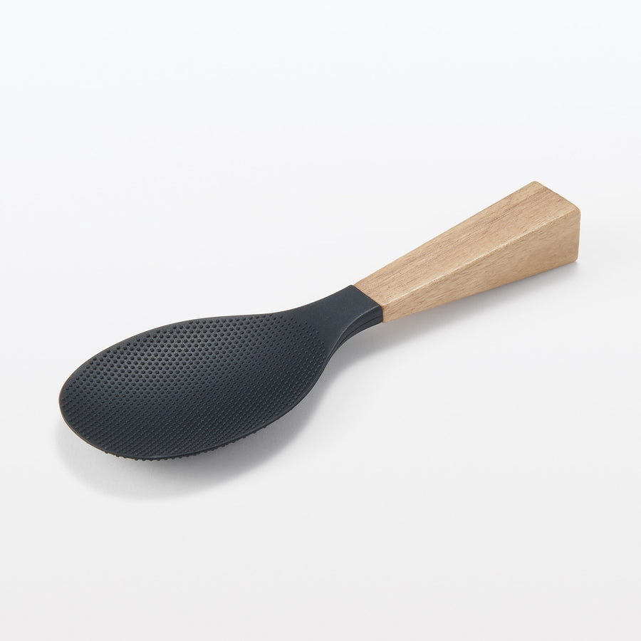 Wooden handle silicone standing rice scoop