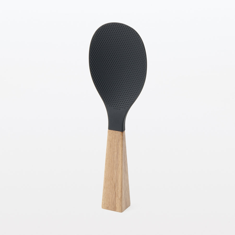 Wooden handle silicone standing rice scoop