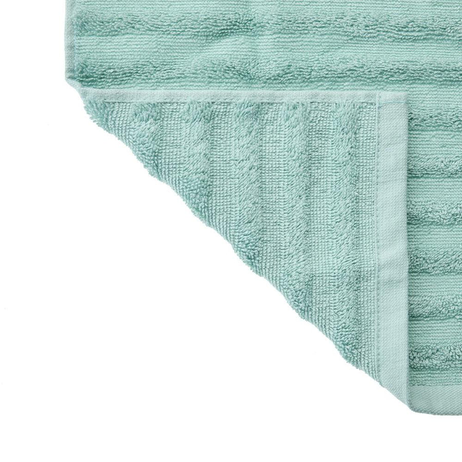 Fluffy Dobby Border Face Towel, Turquoise Blue