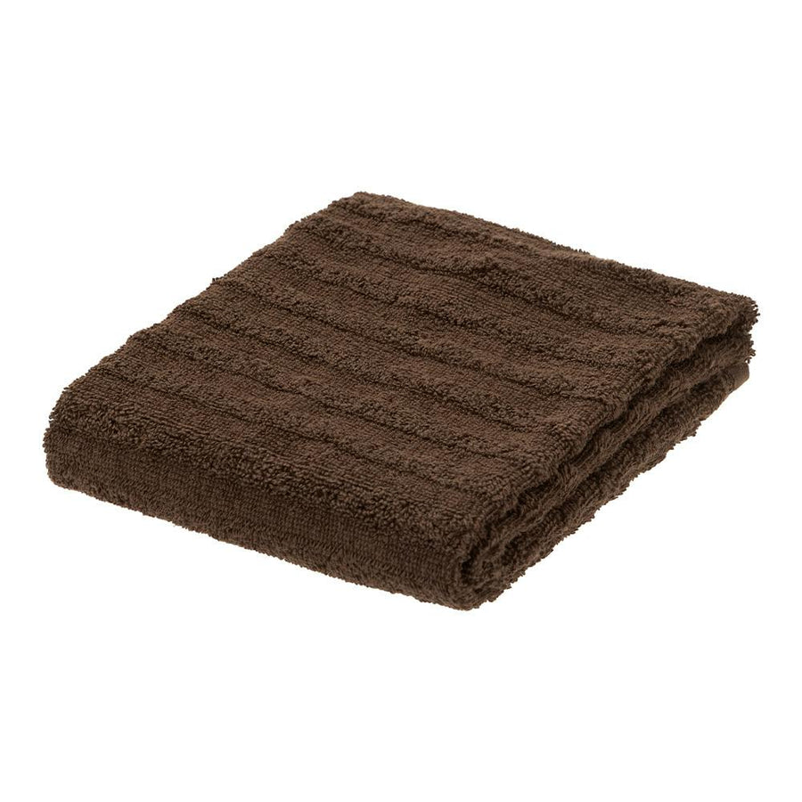 Fluffy Dobby Border Face Towel, Brown