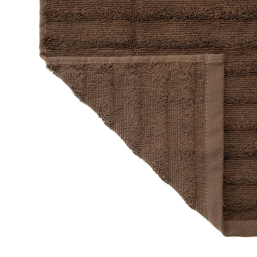 Fluffy Dobby Border Face Towel, Brown