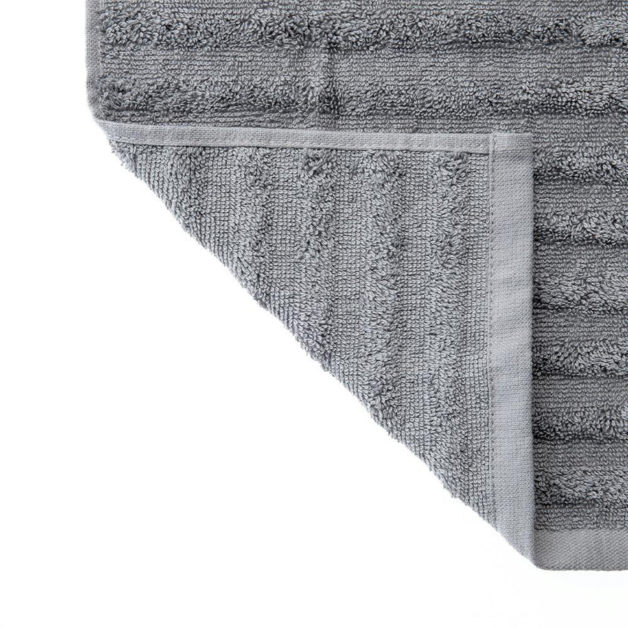 Fluffy Dobby Border Bath Towel, Grey
