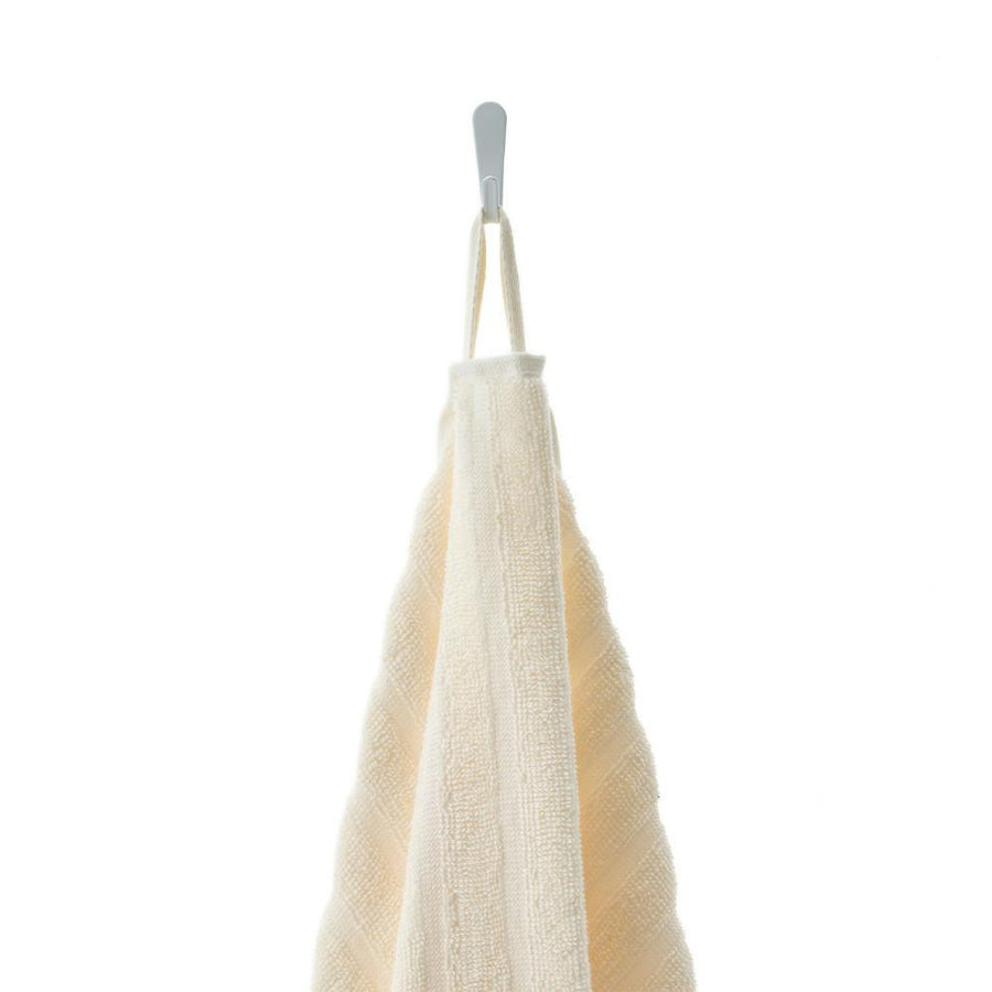 Quick-drying dobby border bath towel, ivory