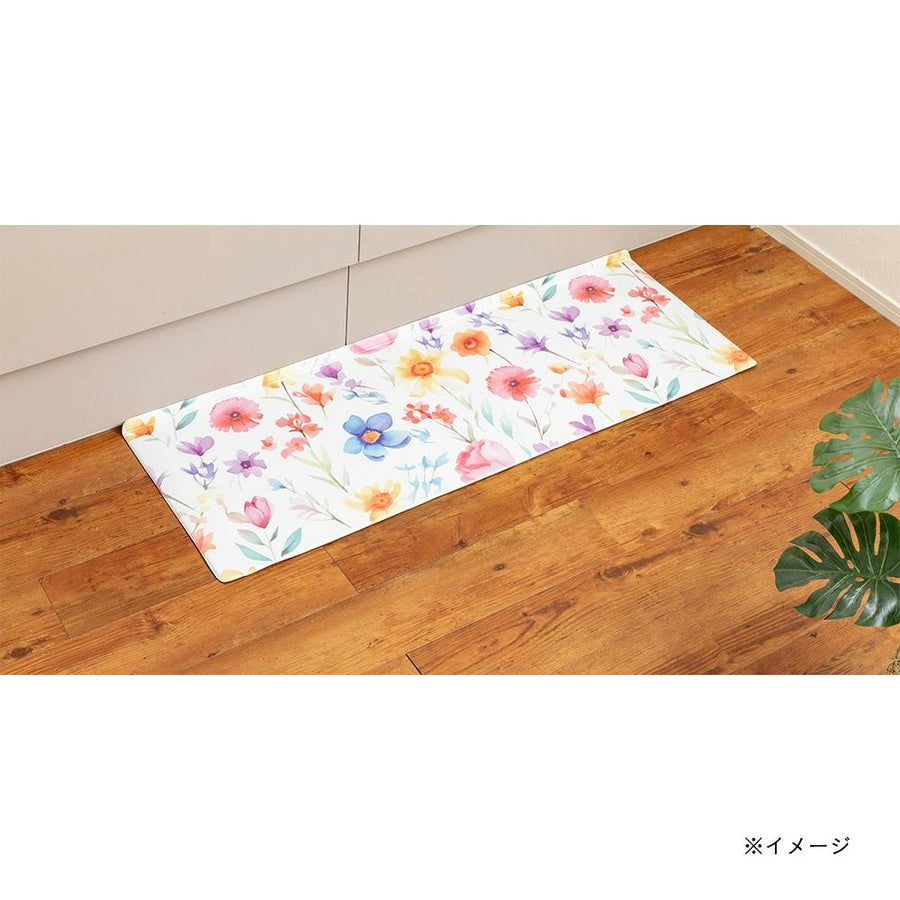 すき間を埋めるキッチンマット L-Fit フラワー 約45×120cm