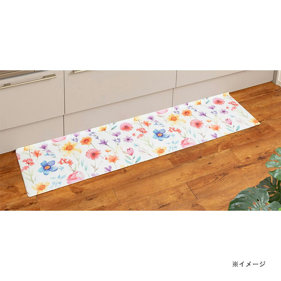 すき間を埋めるキッチンマット L-Fit フラワー 約45×180cm