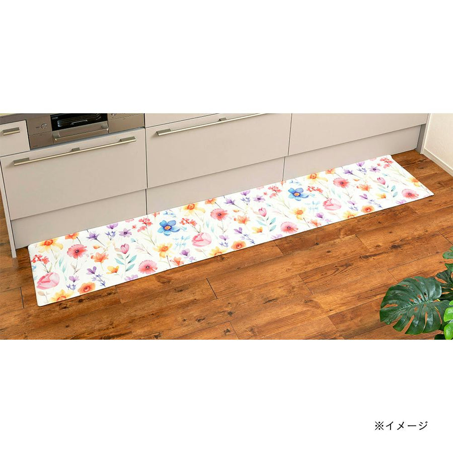 すき間を埋めるキッチンマット L-Fit フラワー 約45×240cm