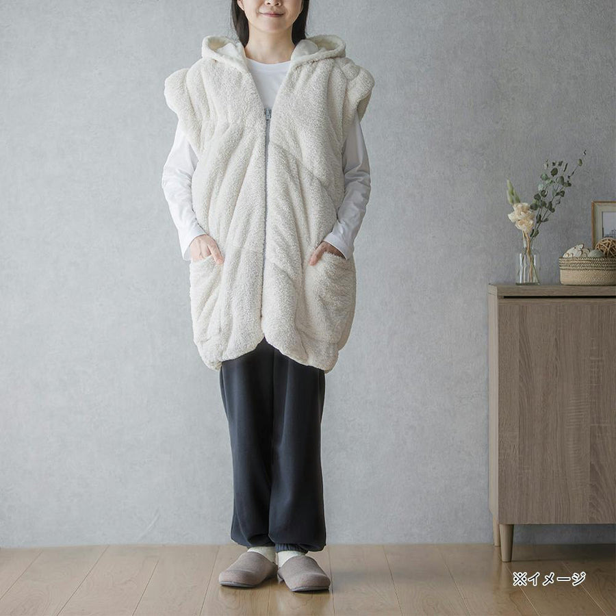 Warm roll cushion for wearing (mini, ivory)