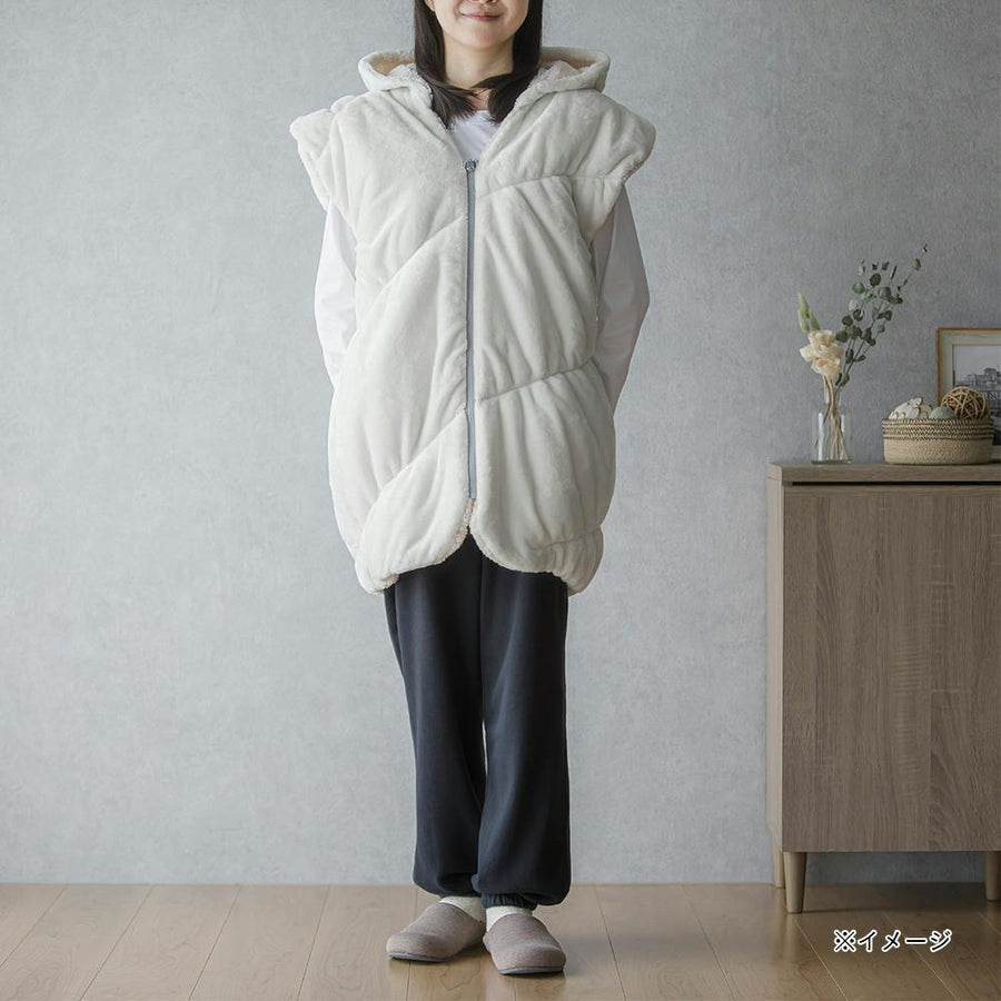 Warm roll cushion for wearing (mini, ivory)