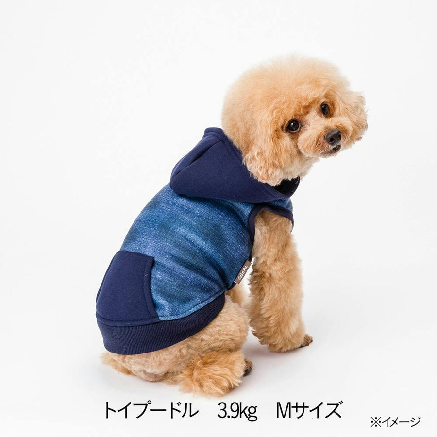 デニムプリントパーカー 3Lサイズ ペット服(犬の服)