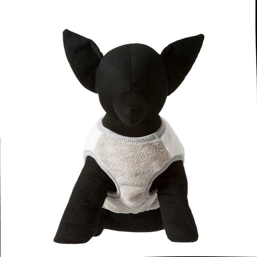Boa cut-and-sew with pockets, white, size S, pet clothes (dog clothes)