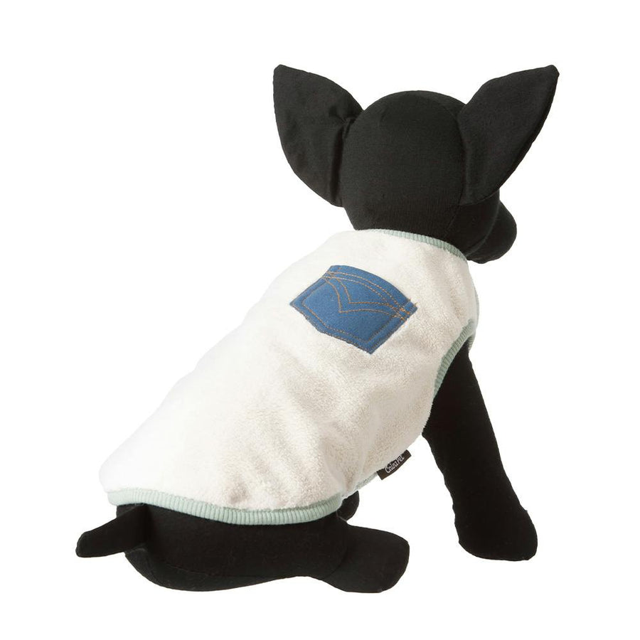 Beige fleece cut and sew with pockets, MD size, pet clothes (dog clothes)