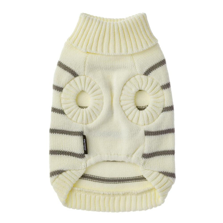 High-neck knit striped, gray, size S, pet clothes (dog clothes)