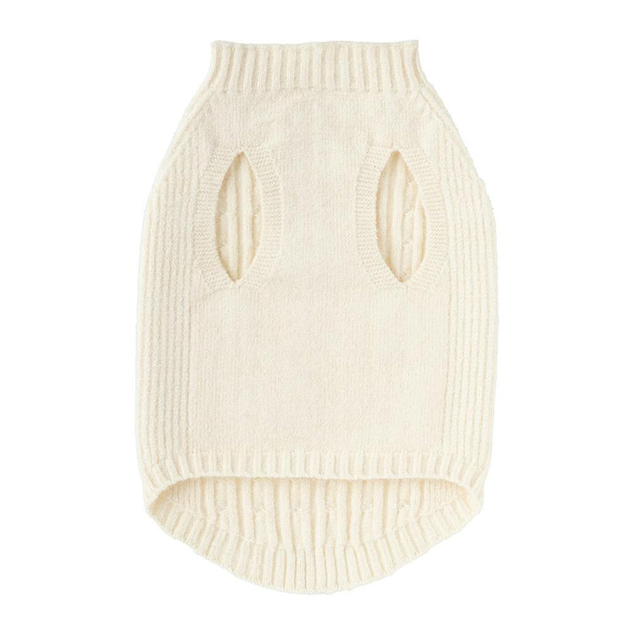 Soft seamless knit, ivory, SS size, pet clothes (dog clothes)