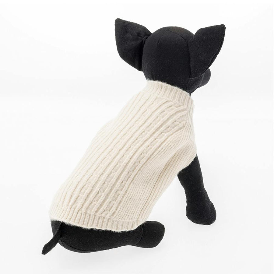 Soft seamless knit, ivory, SS size, pet clothes (dog clothes)