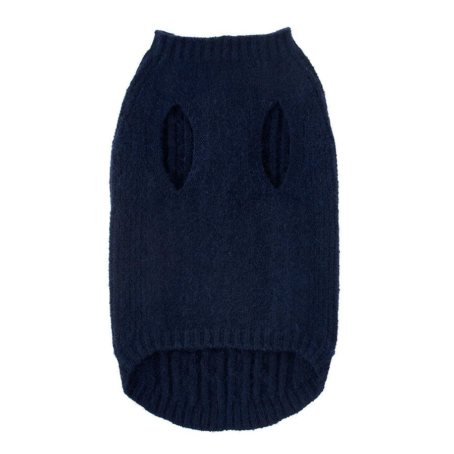 Soft seamless knit, navy, SS size, pet clothes (dog clothes)