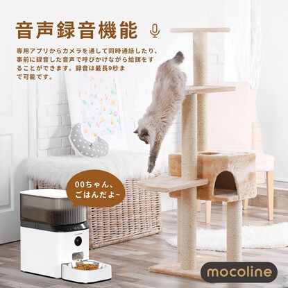 Automatic pet feeder with camera, operated by app (MCFD-01CW)