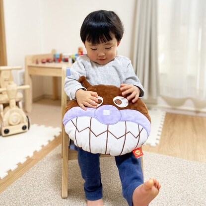 Baikinman face-shaped cushion