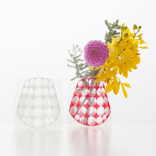 Mini flower vase in red and white