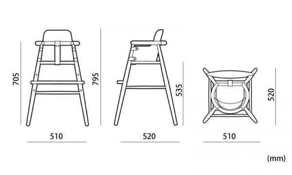 Baby backrest ND54S Beech wood lacquer finish