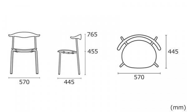 CH88P Chair, Oak, Soap Finish, THOR301, Stainless Steel Legs