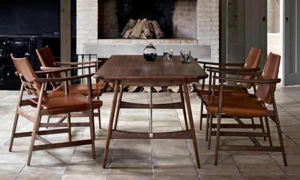 BM1106 Huntsman Chair, Walnut with Oil Finish and Cognac Brass