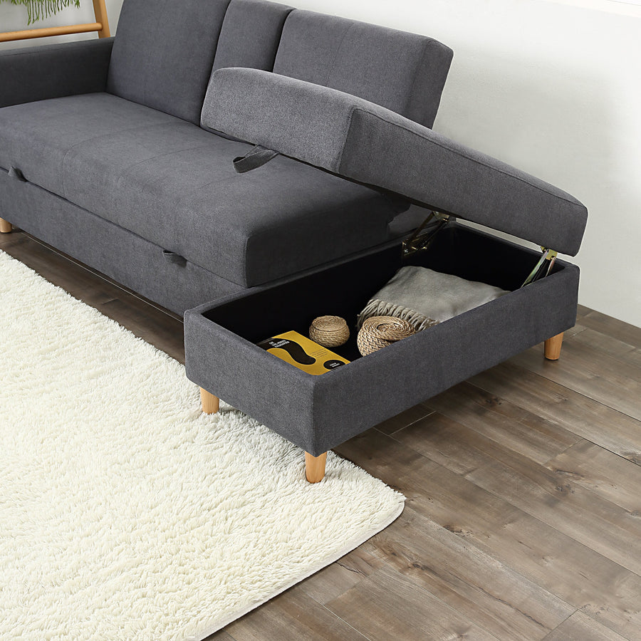 Multifunctional 3-seater sofa with storage