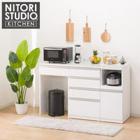 ほたきき NITORI キッチンカウンター(リガーレ160CT WH) ニトリ キッチンカウンター(ダストボックス付き セラミック天板