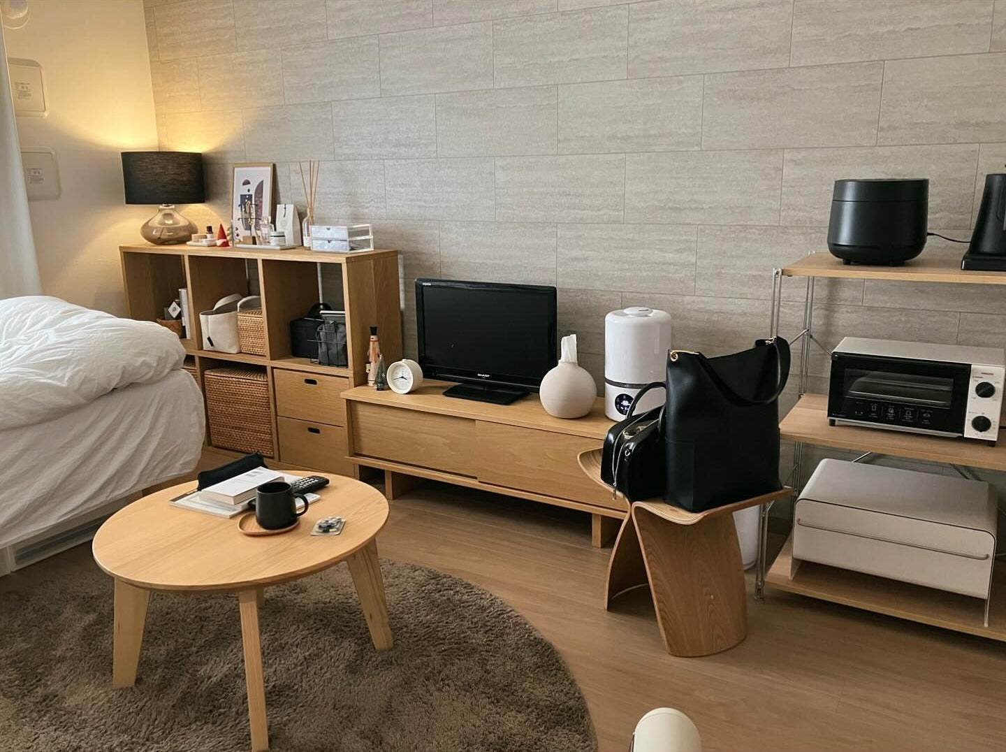 【送料込美品】MUJIスタッキングシェルフセット ３段×2列 オーク材 無印良品 スタッキングシェルフセット 3段×2列 オーク材 幅82×奥行28.5