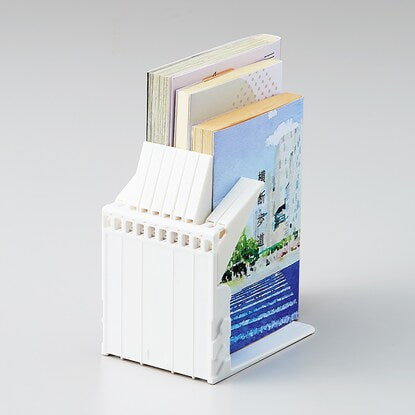 Mini book stand that won't fall over even with just one book (white)