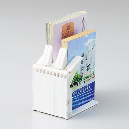 Mini book stand that won't fall over even with just one book (white)