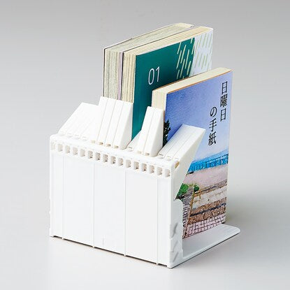 Medium book stand that won't fall over even with just one book (white)