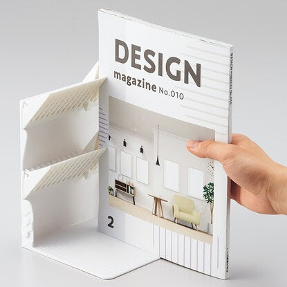 A4 Medium Book Stand that won't fall over even with just one book (White)