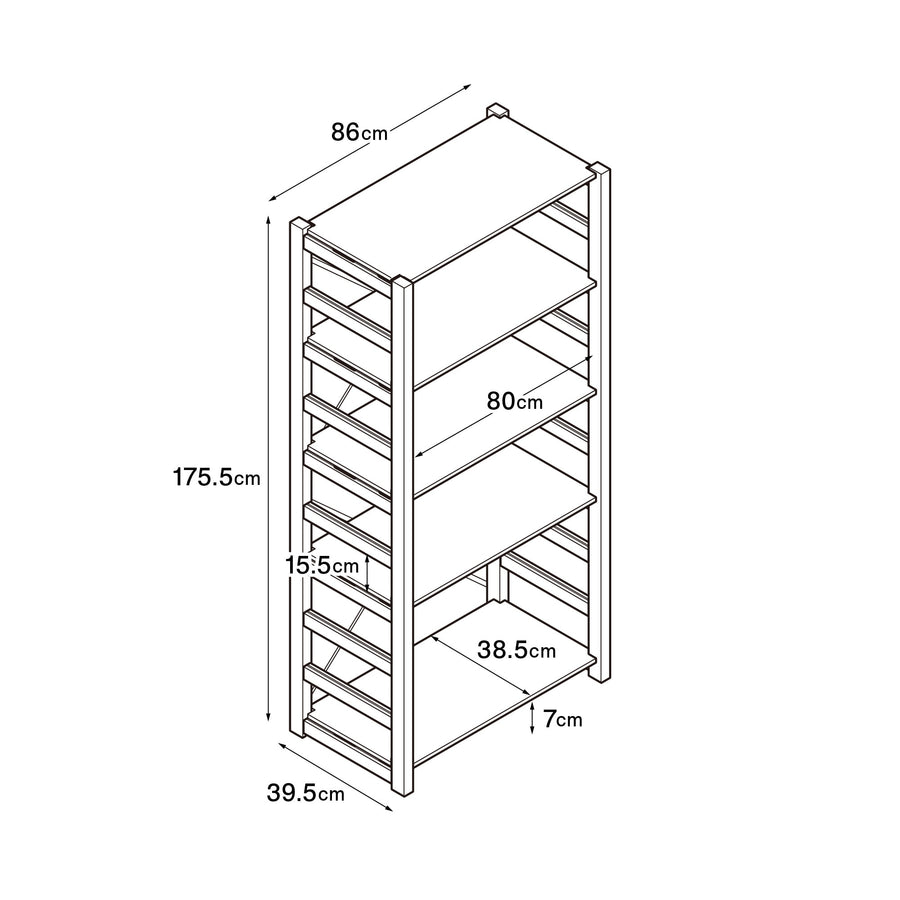 パイン材ユニットシェルフ・86cm幅・大