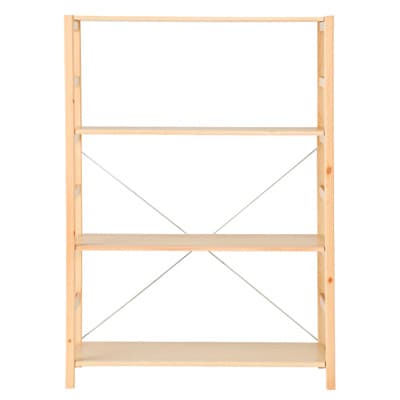 Pine wood unit shelf, 86cm wide, medium