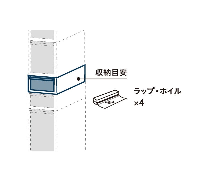 スリムすき間ストッカー 追加用 高さ9.5cm 幅17cm