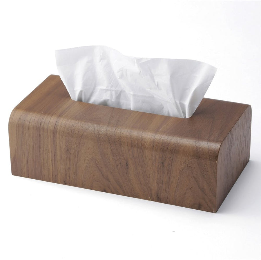 Wooden tissue case, brown