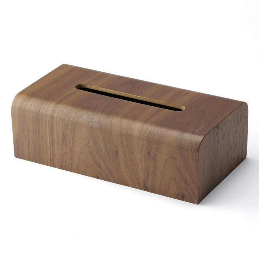 Wooden tissue case, brown