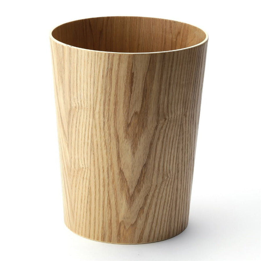 Wooden trash can, natural