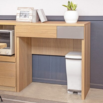 Solid oak open counter (width 80cm)