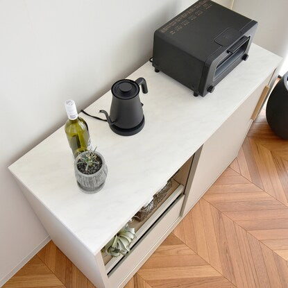 Marble-look countertop (appliance storage type)