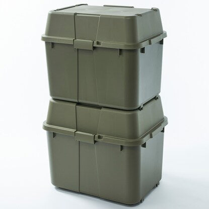 トランク収納ボックス 70L 2個セット（カーキ）