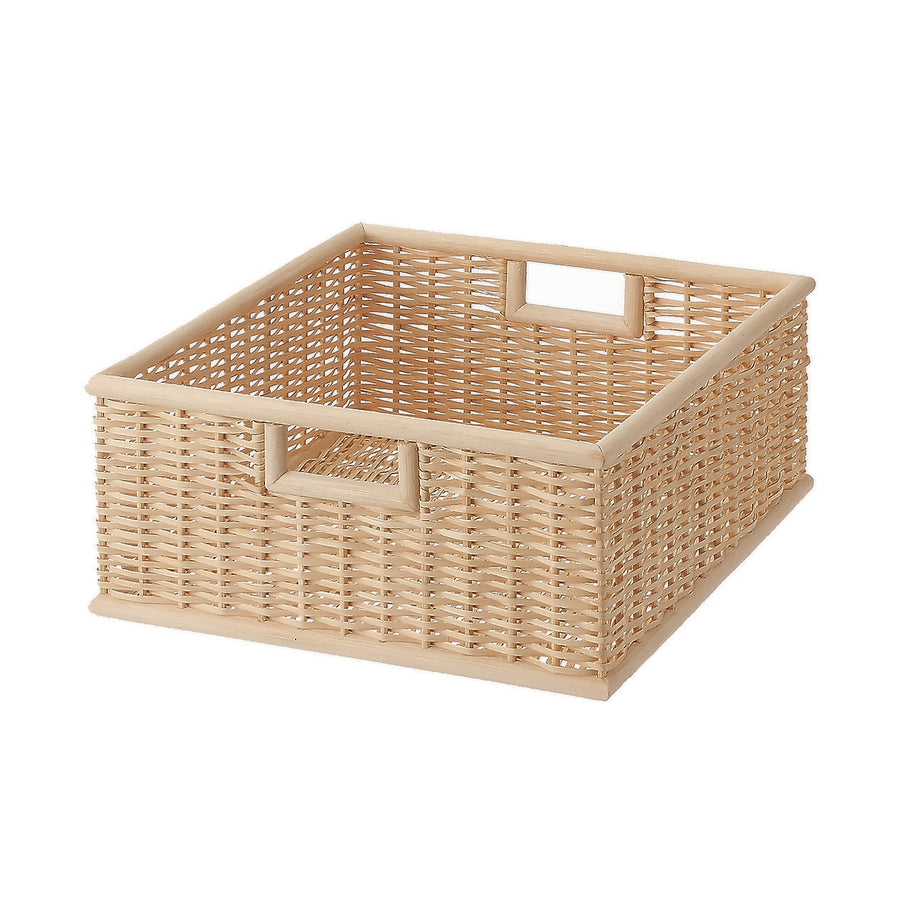 Stackable rectangular wooden basket, medium