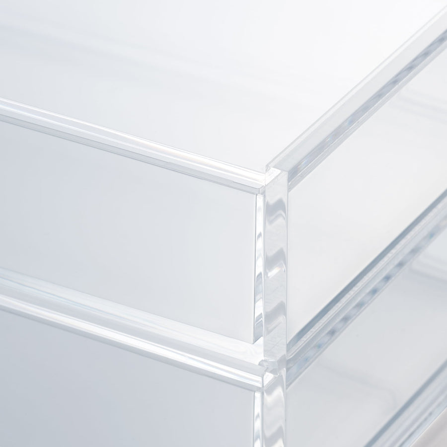 Stackable acrylic case with two drawers