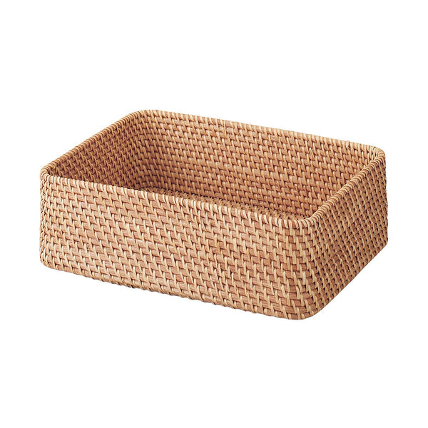 Small Stackable Rectangular Rattan Basket