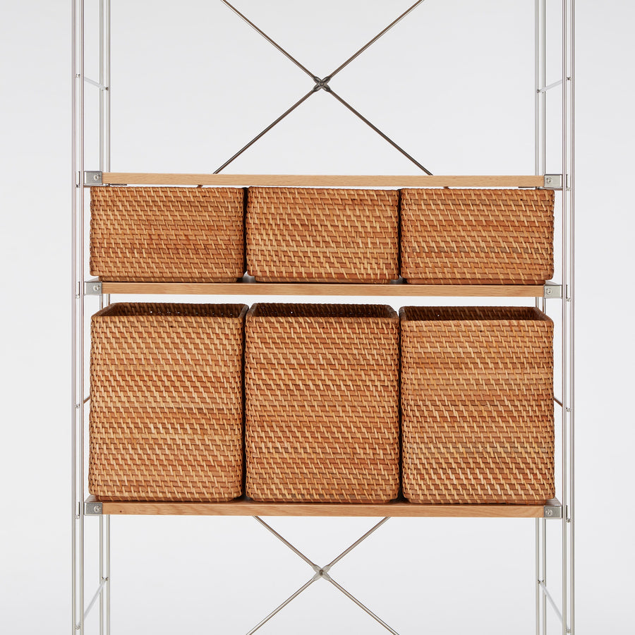 Stackable Rattan Rectangular Basket, Medium