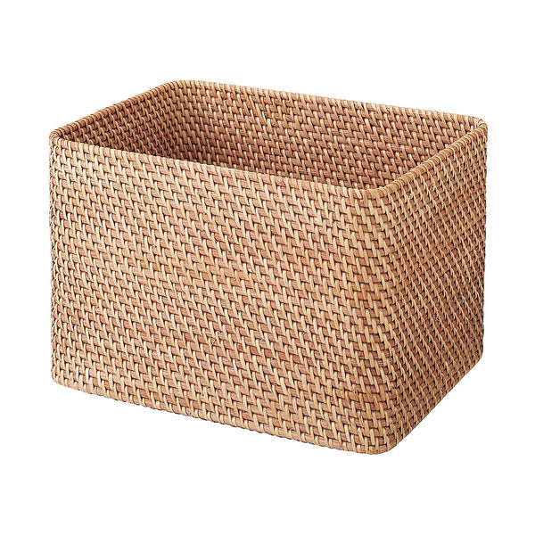 Large Stackable Rectangular Rattan Basket