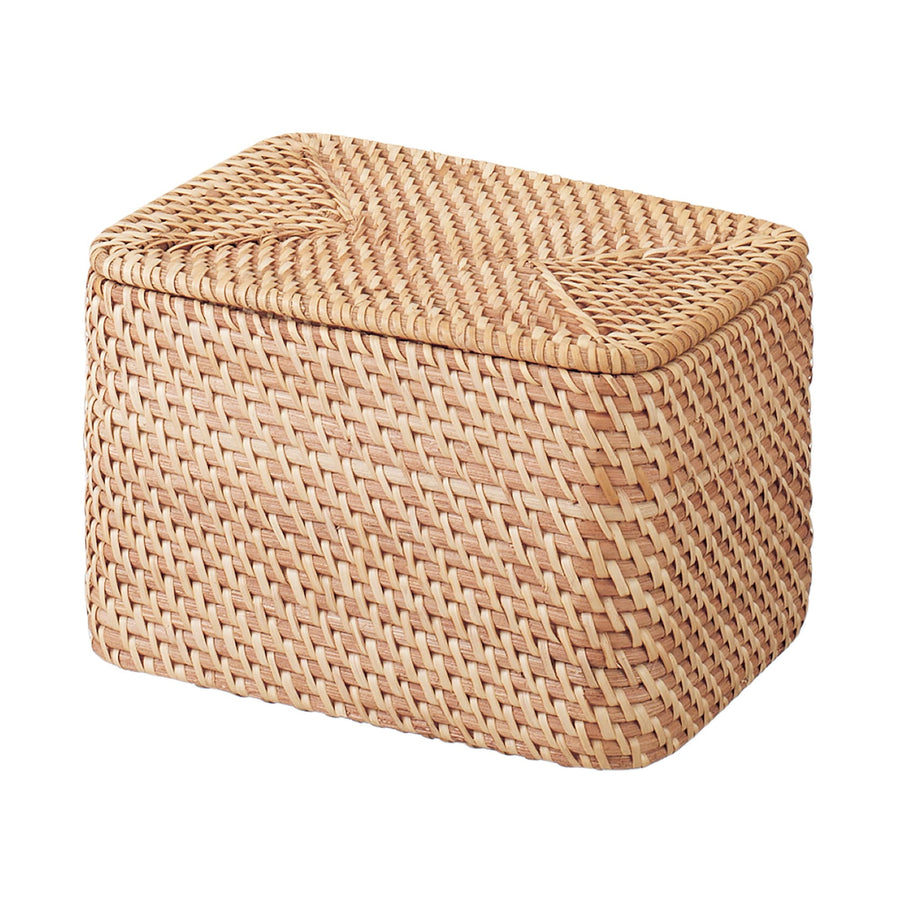 Stackable Rattan Rectangular Box with Lid